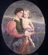 George de Forest Brush Mother and Child: A Modern Madonna oil painting on canvas